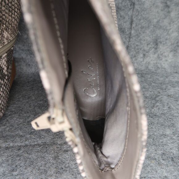 Carlos Santana Shoes Womens 8.5 Booties Fashion Block Heel Snake Print Point Toe - Picture 8 of 13